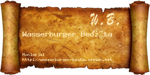 Wasserburger Beáta névjegykártya
