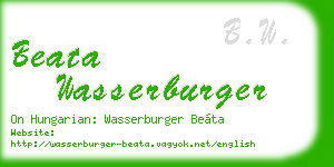 beata wasserburger business card