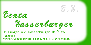 beata wasserburger business card